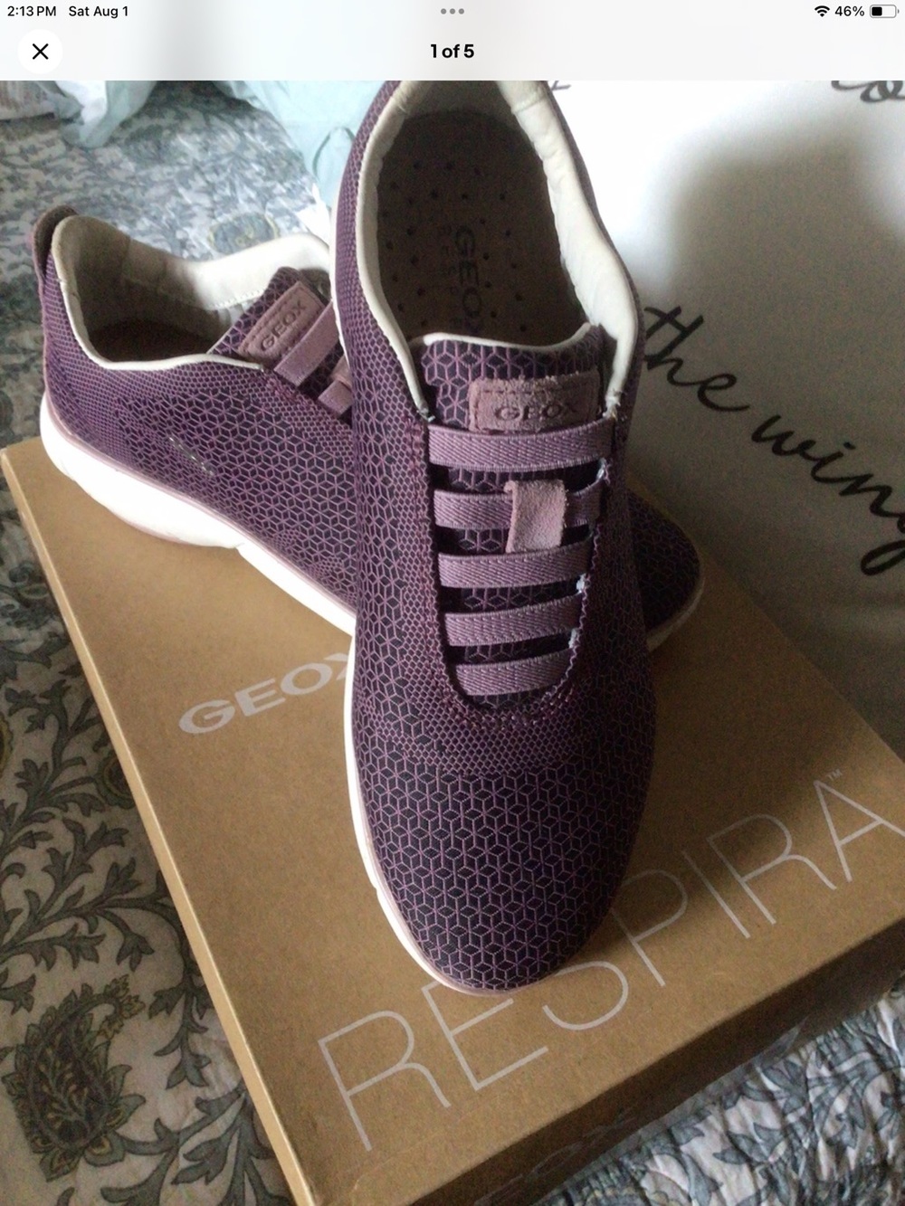 Geox Women's Purple Slip-On Mesh Sneakers size 5 NWB